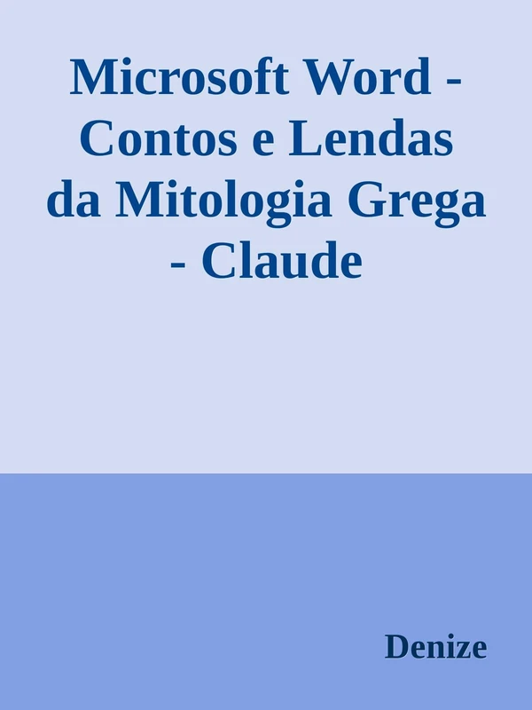 Contos e Lendas da Mitologia Grega