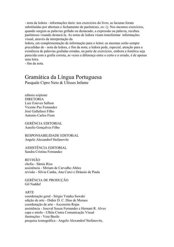 Gramática da Língua Portuguesa